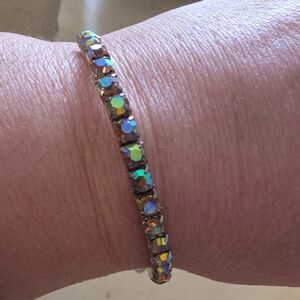 Plunder Silver Bracelet with Iridescent Stones